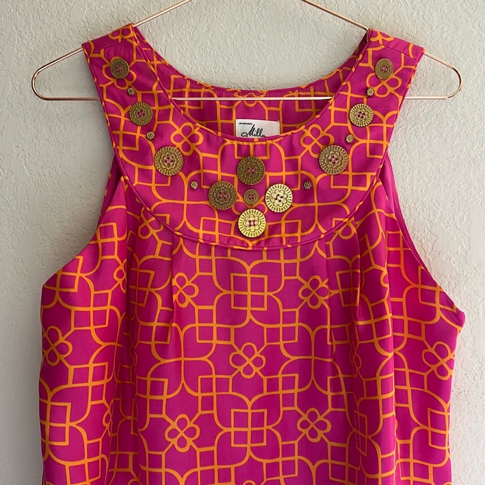 Milly of New York Magenta Pink Silk Tank Size 8